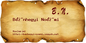 Bánhegyi Noémi névjegykártya